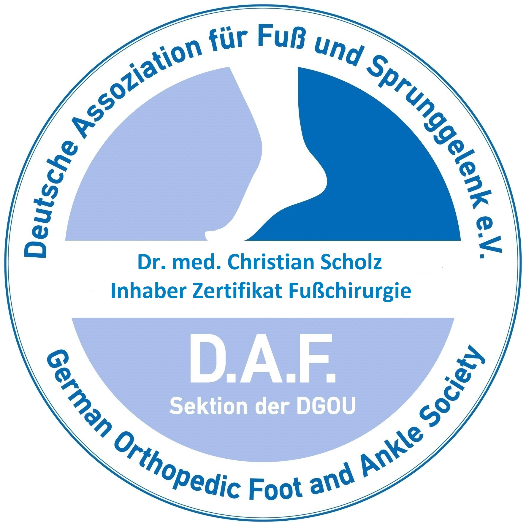 Zertifikat Fußchirurgie - Dr. Christian Scholz